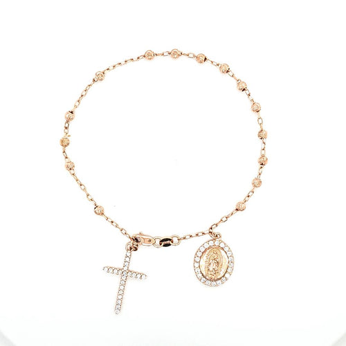 9 CT ROSE GOLD ROSARY BRACELET
