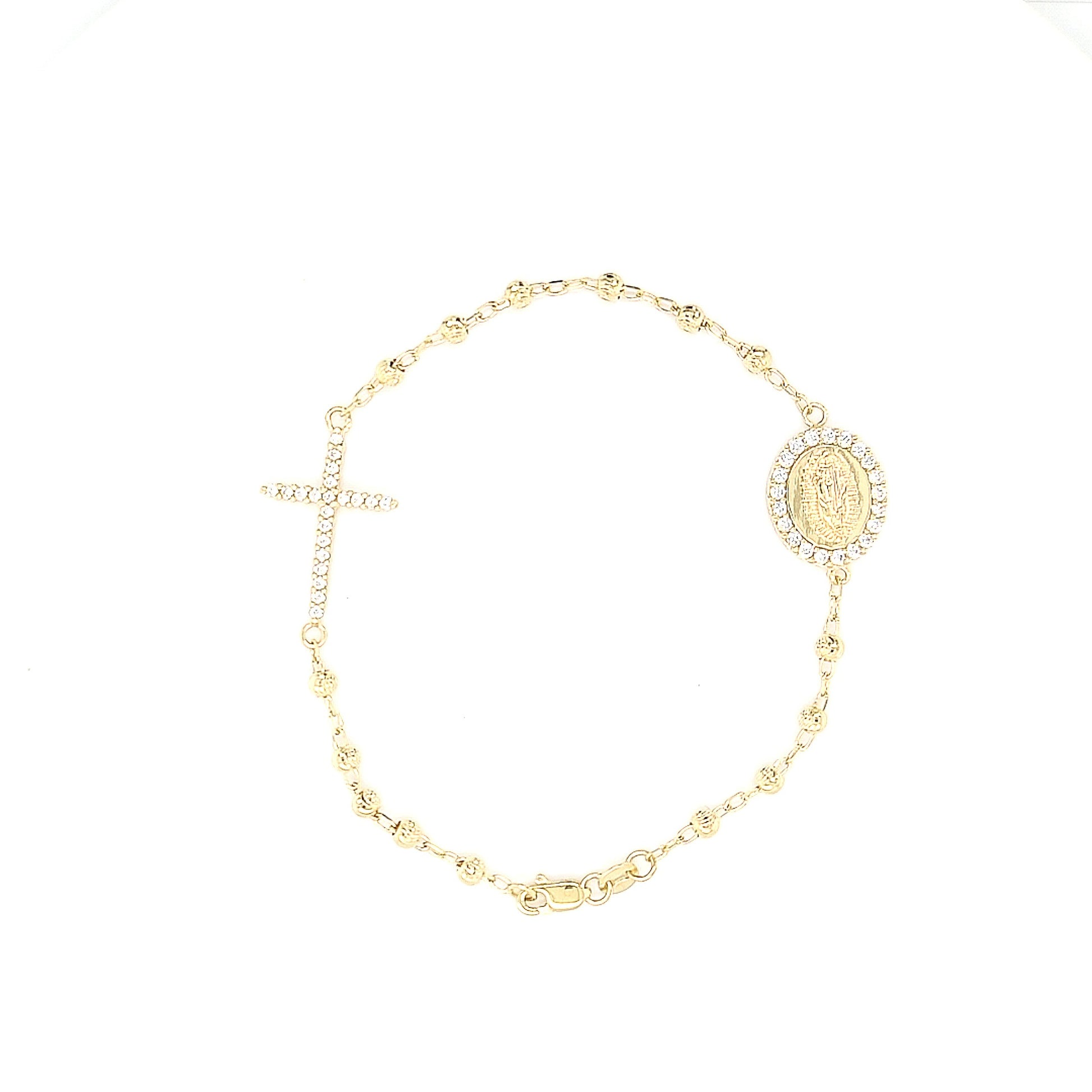 9 CT YELLOW GOLD ROSARY BRACELET