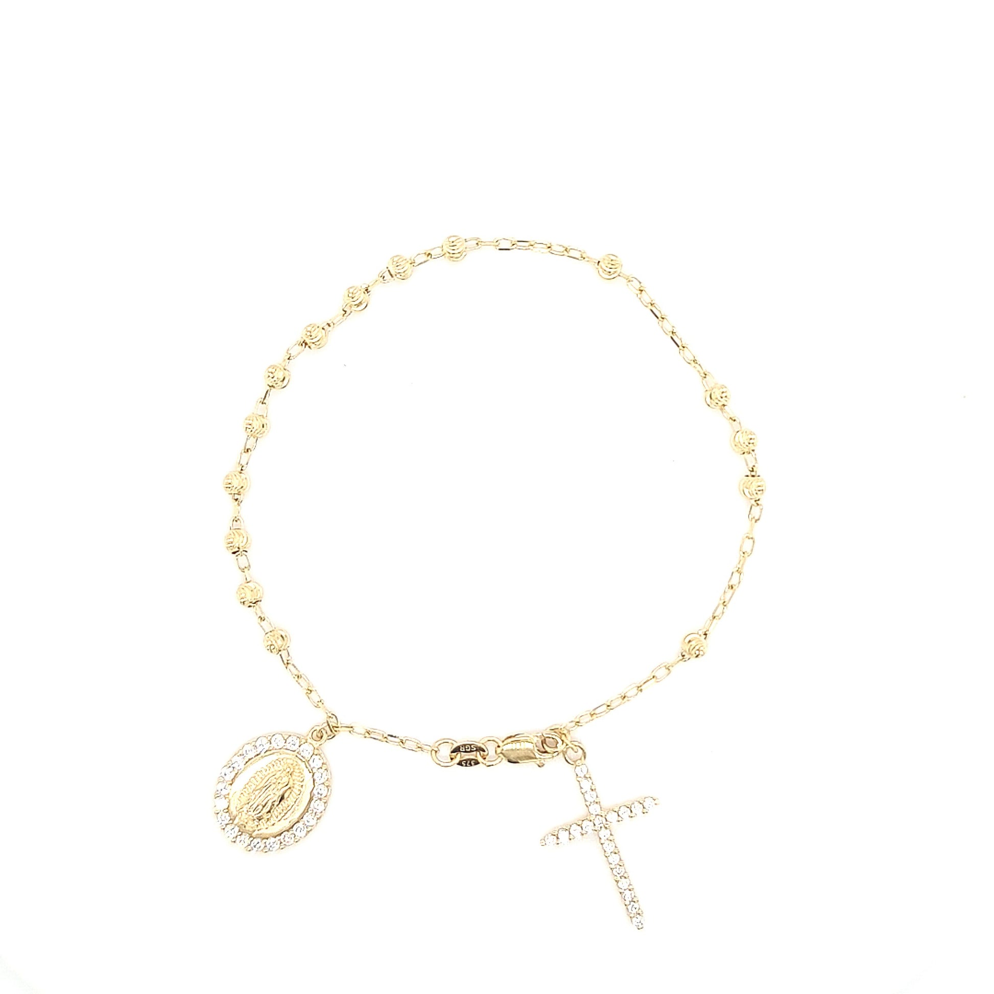 9 CT YELLOW GOLD ROSARY BRACELET
